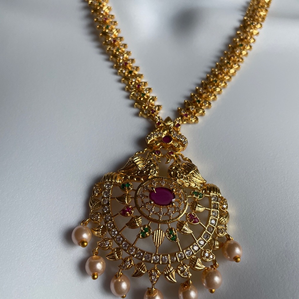 Gold-Tone Pink & Pearl Statement Necklace - Women Jewelry